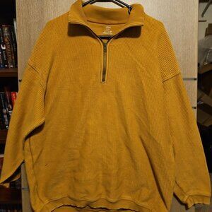 Aerie Oversize 1/4 Zip Size Small Mustard Color
